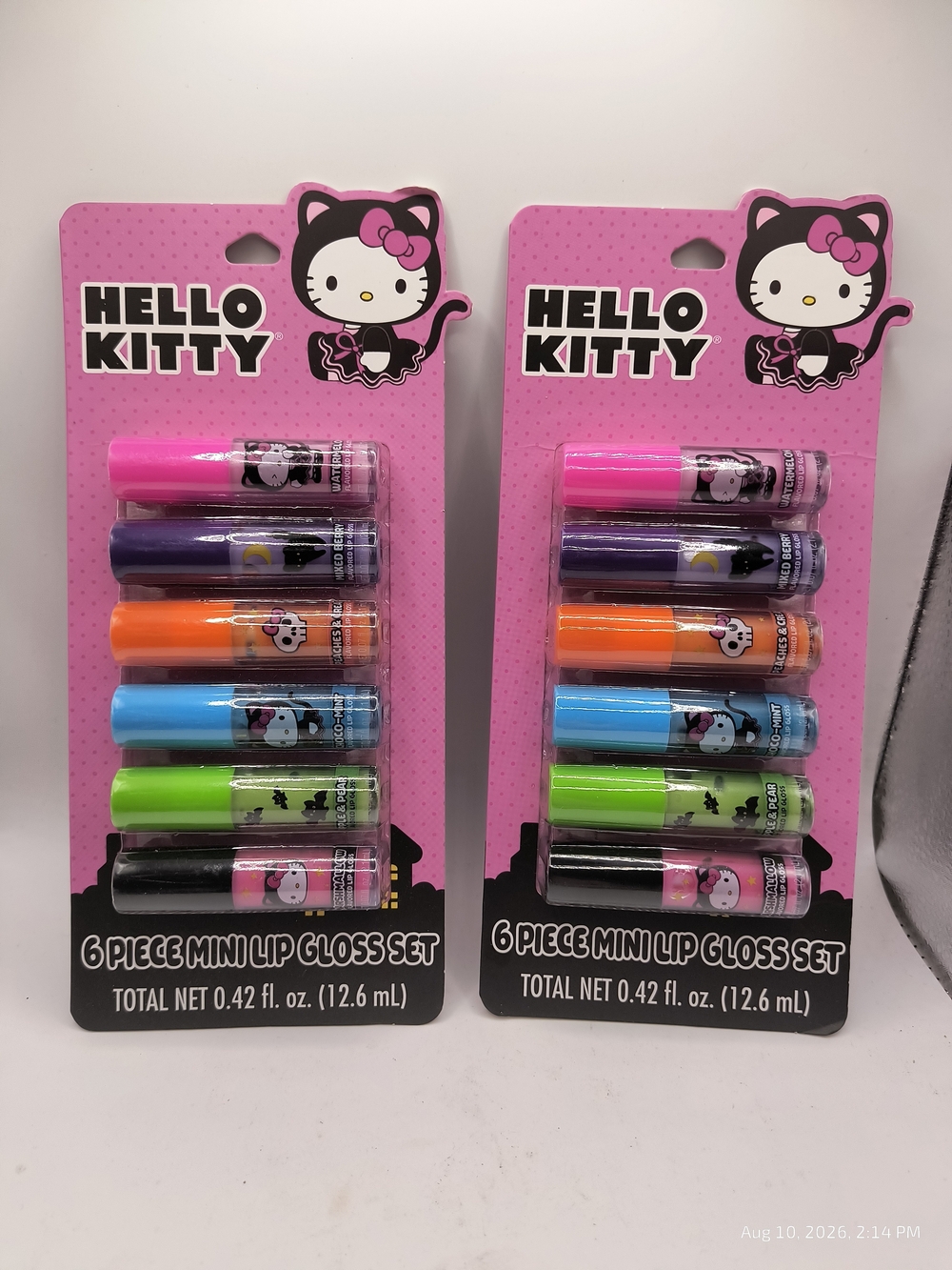 Hello Kitty 6-Piece Mini Lip Gloss Set - Halloween Lip Gloss BNIP Lot Of 2